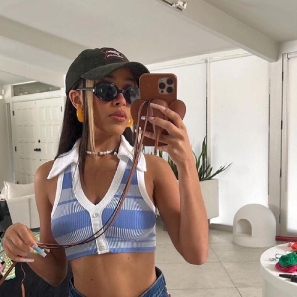 Urban Outfitters Tops - UO OFU Polo Collar Bralette Crop Top